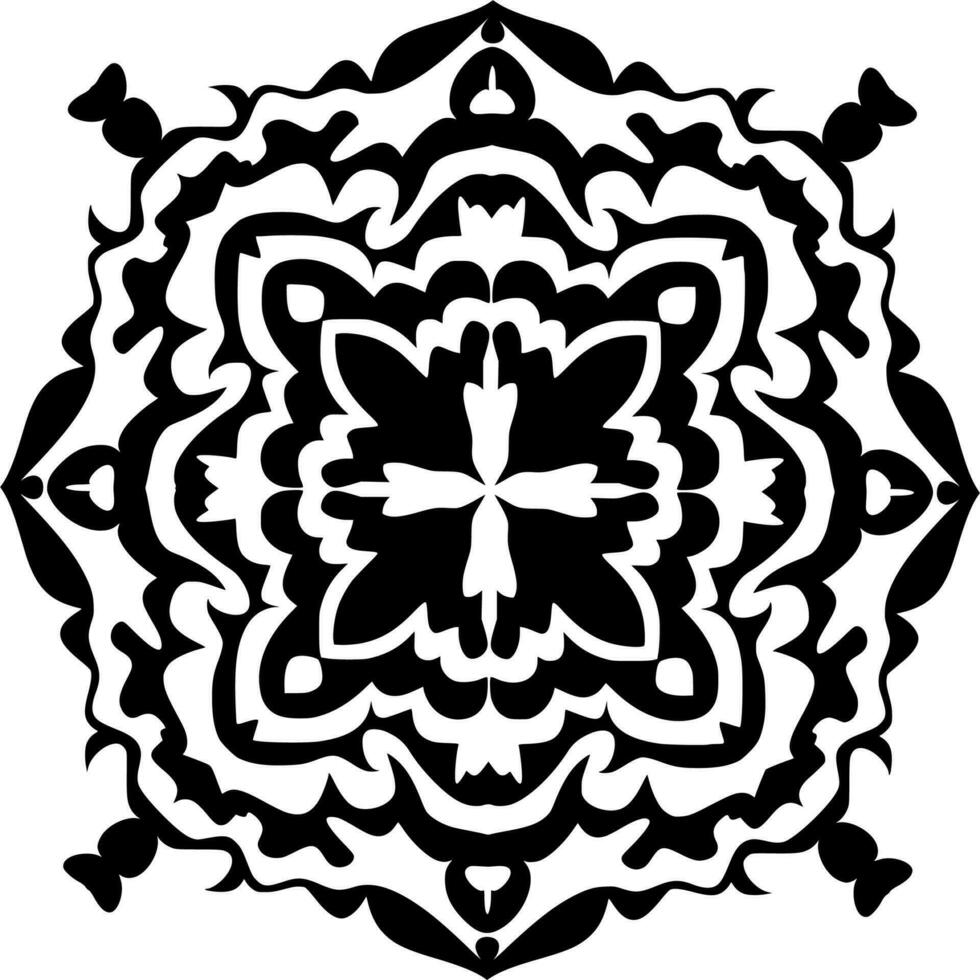 Vector silhouette of ornament on white background