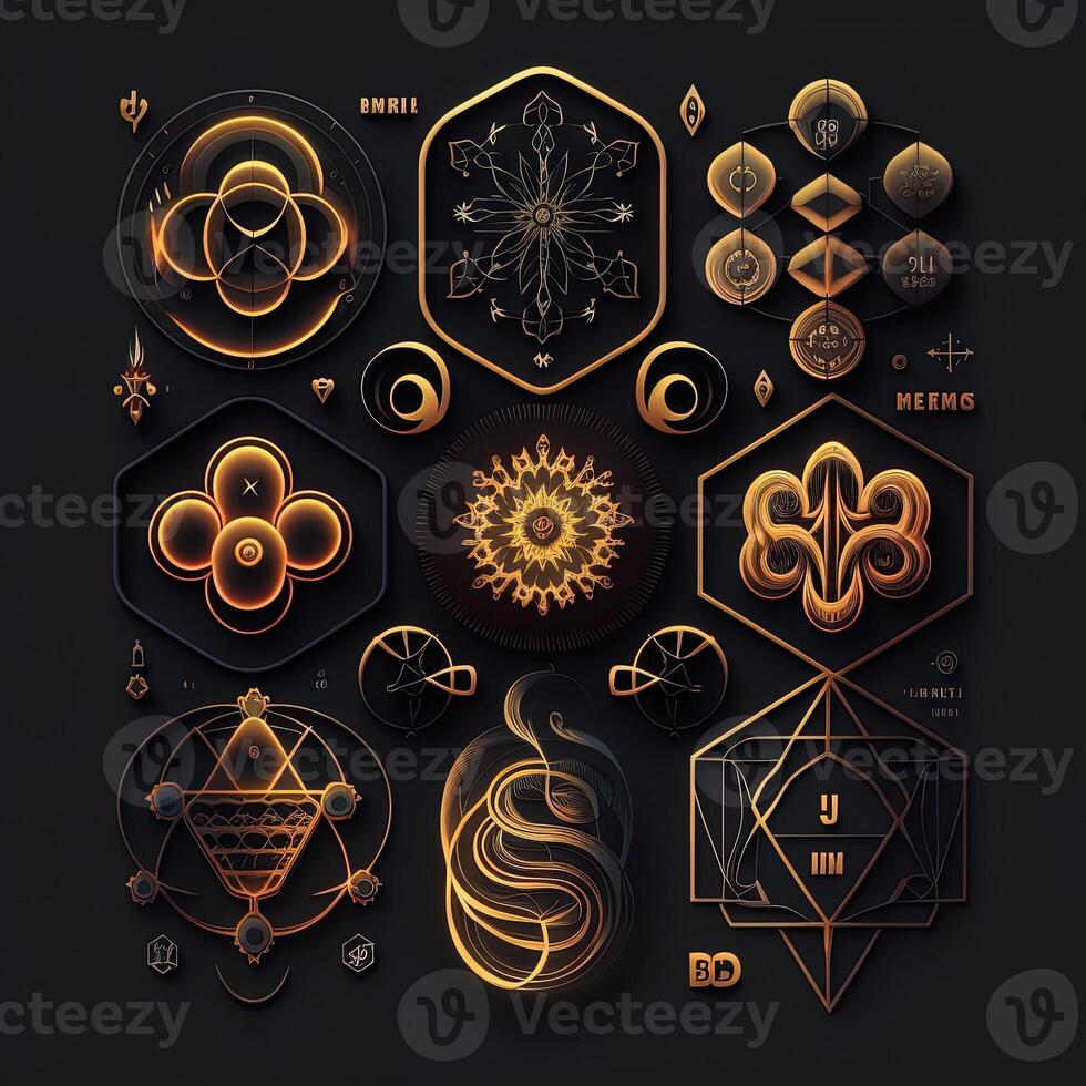 energetics symbols minimalist, mystical scientific graph Perfect for web designers, publishers, and content creators. photo