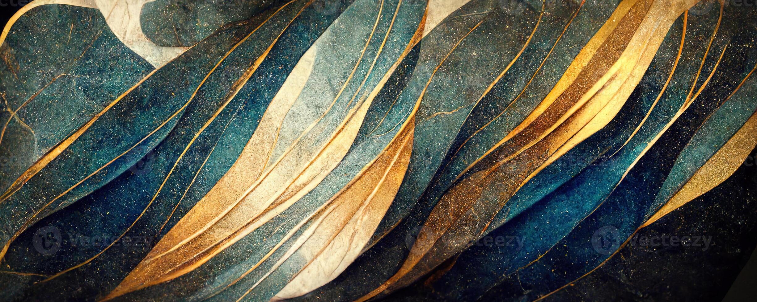 Marble effect background or texture. Spectacular abstract glistening golden solid liquid waves. Swirling golden and blue pastel pattern, shining golden color, marble geometric, photo