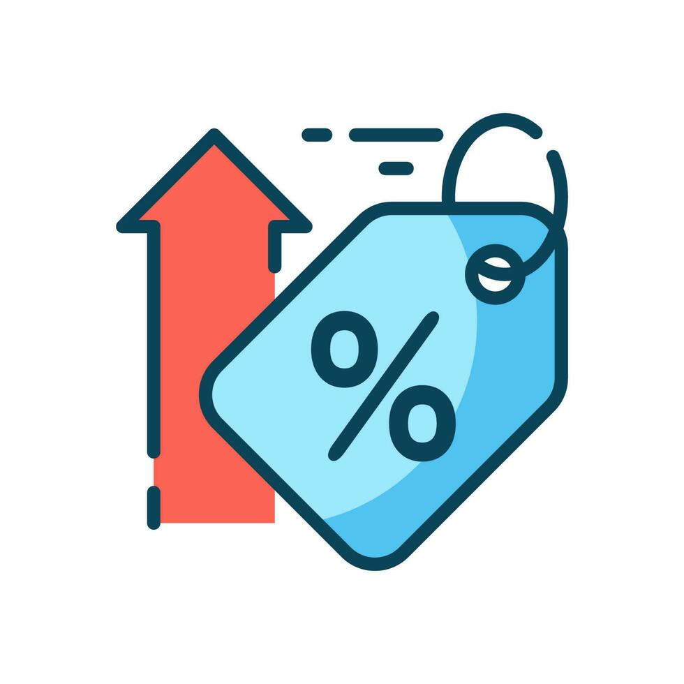 mark up, price increases concept illustration linear icon design ...