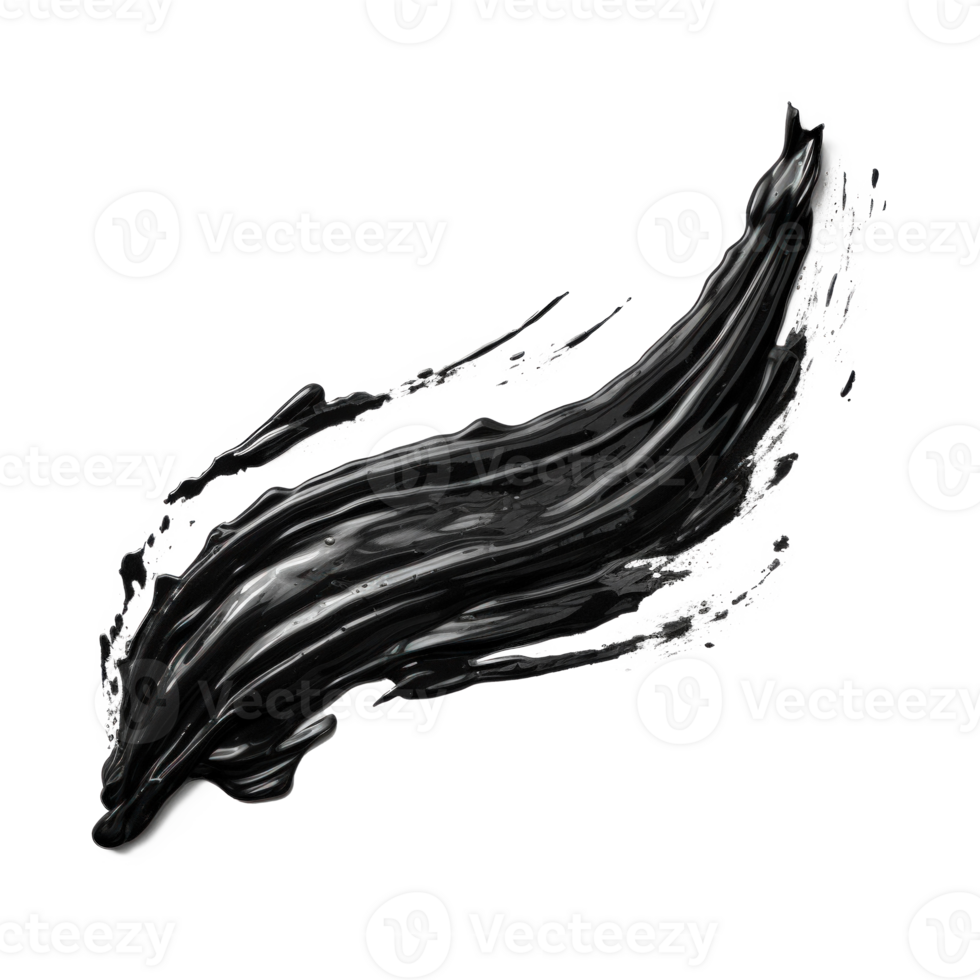 Black oil painting stroke. Illustration png