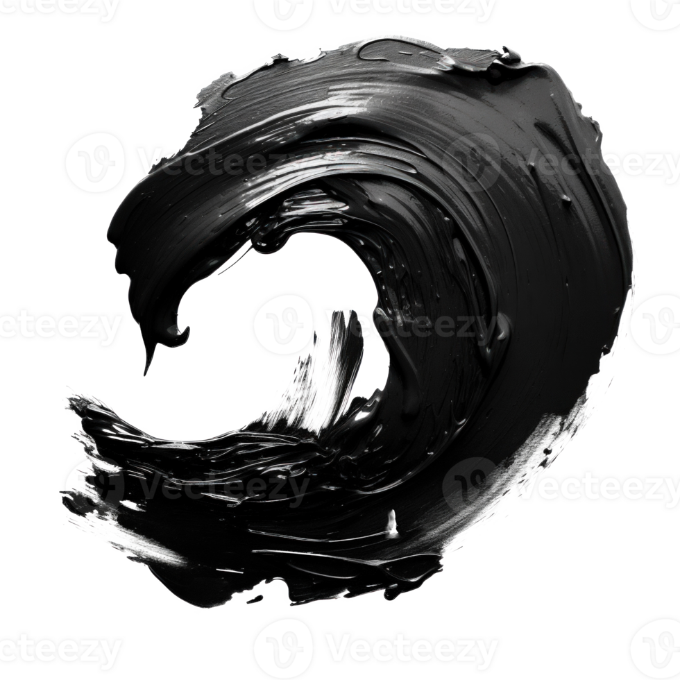 Black oil painting stroke. Illustration png