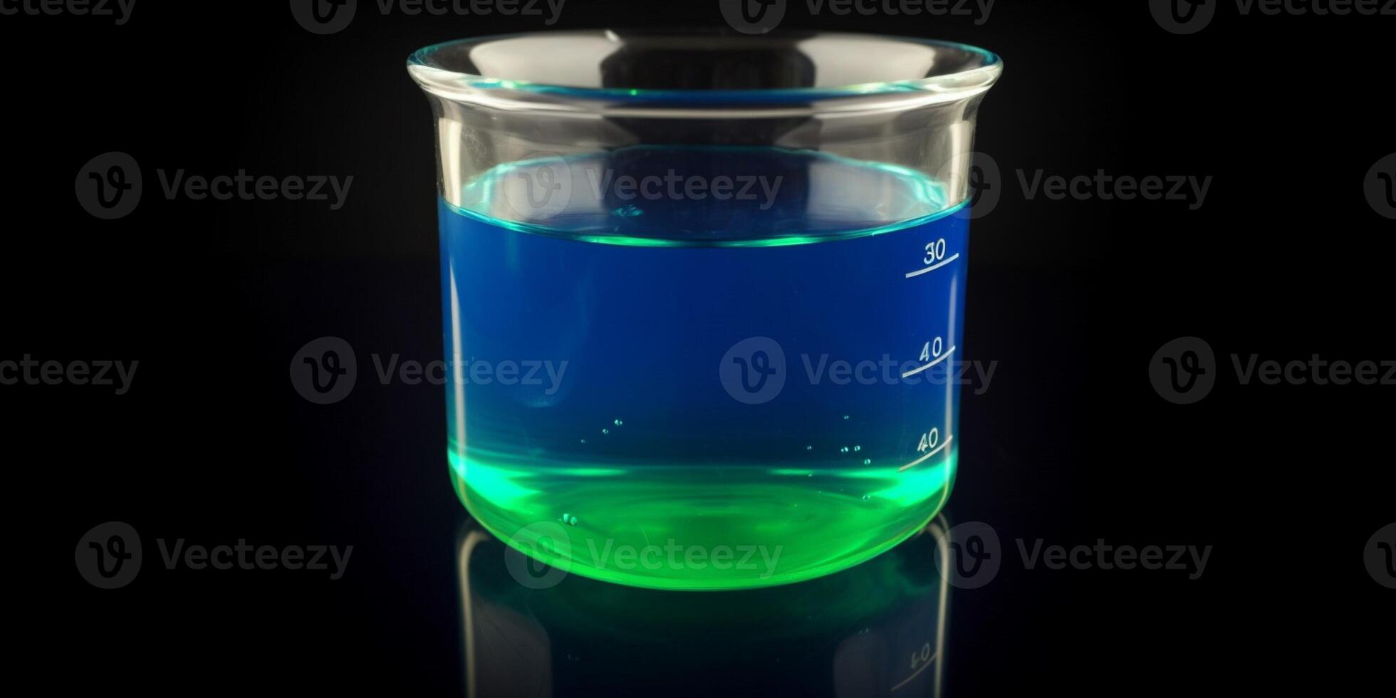 beaker glass with green liquid photo