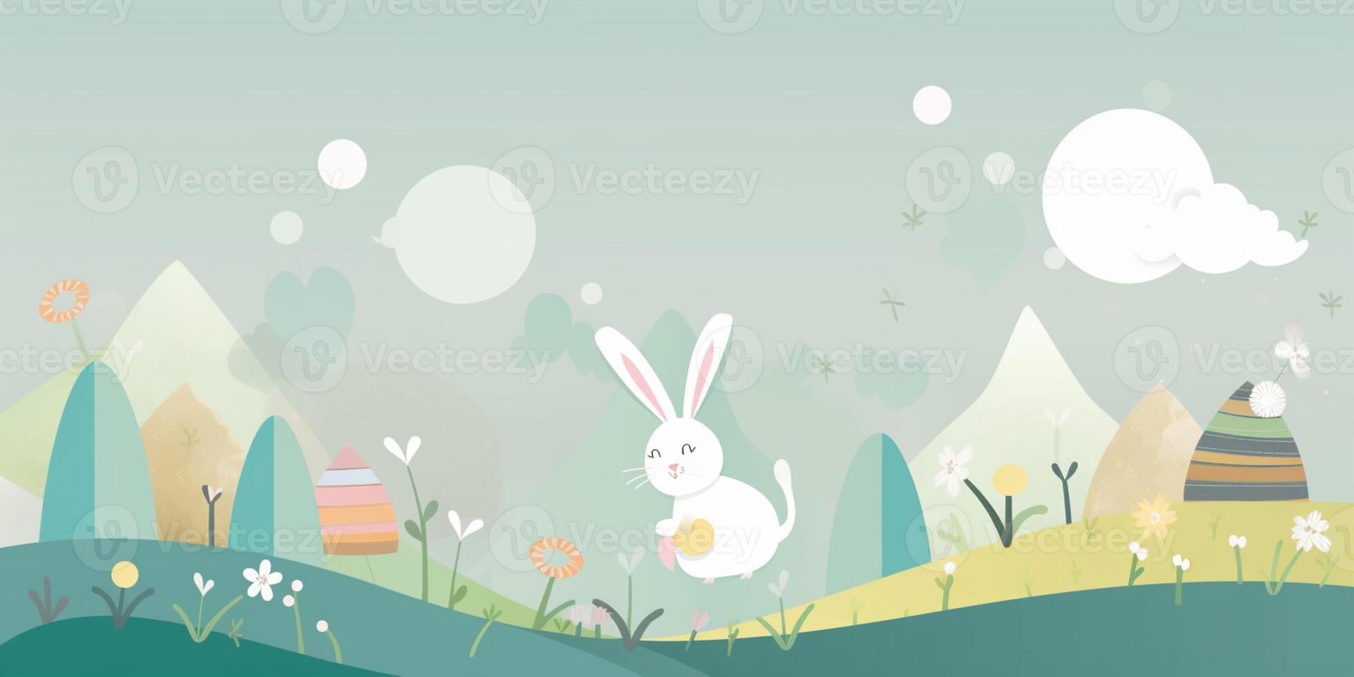 easter rabbit greeting card concept photo