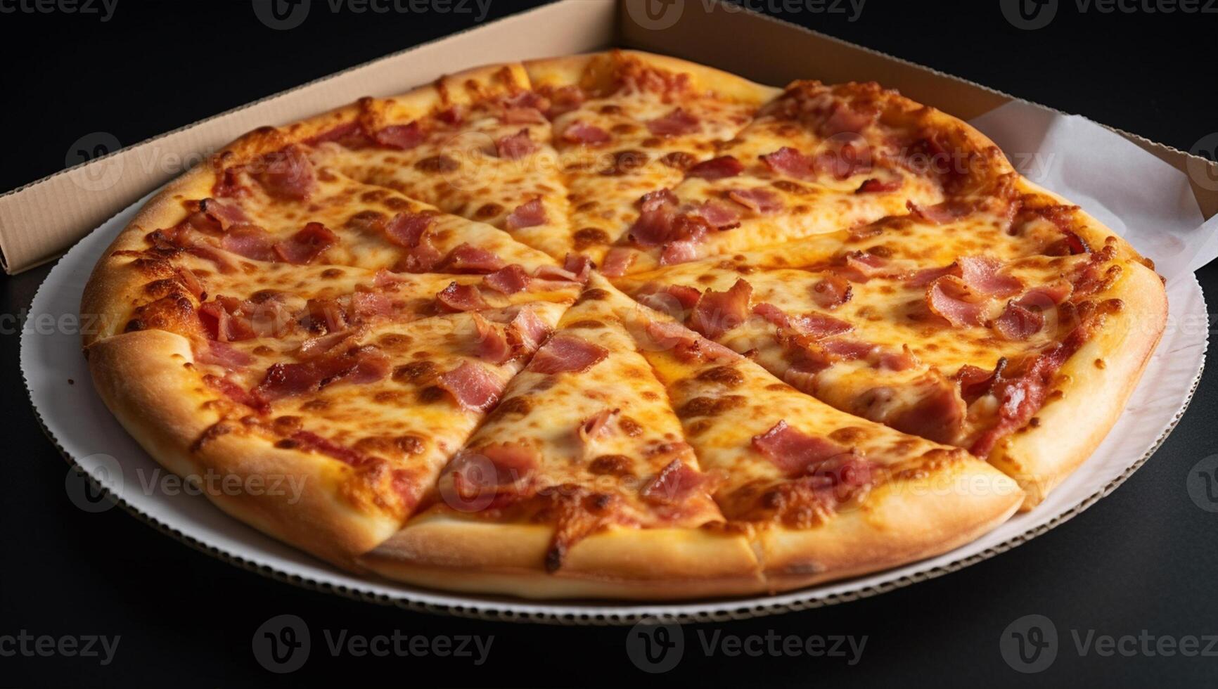 A pizza with pepperoni on it, photo