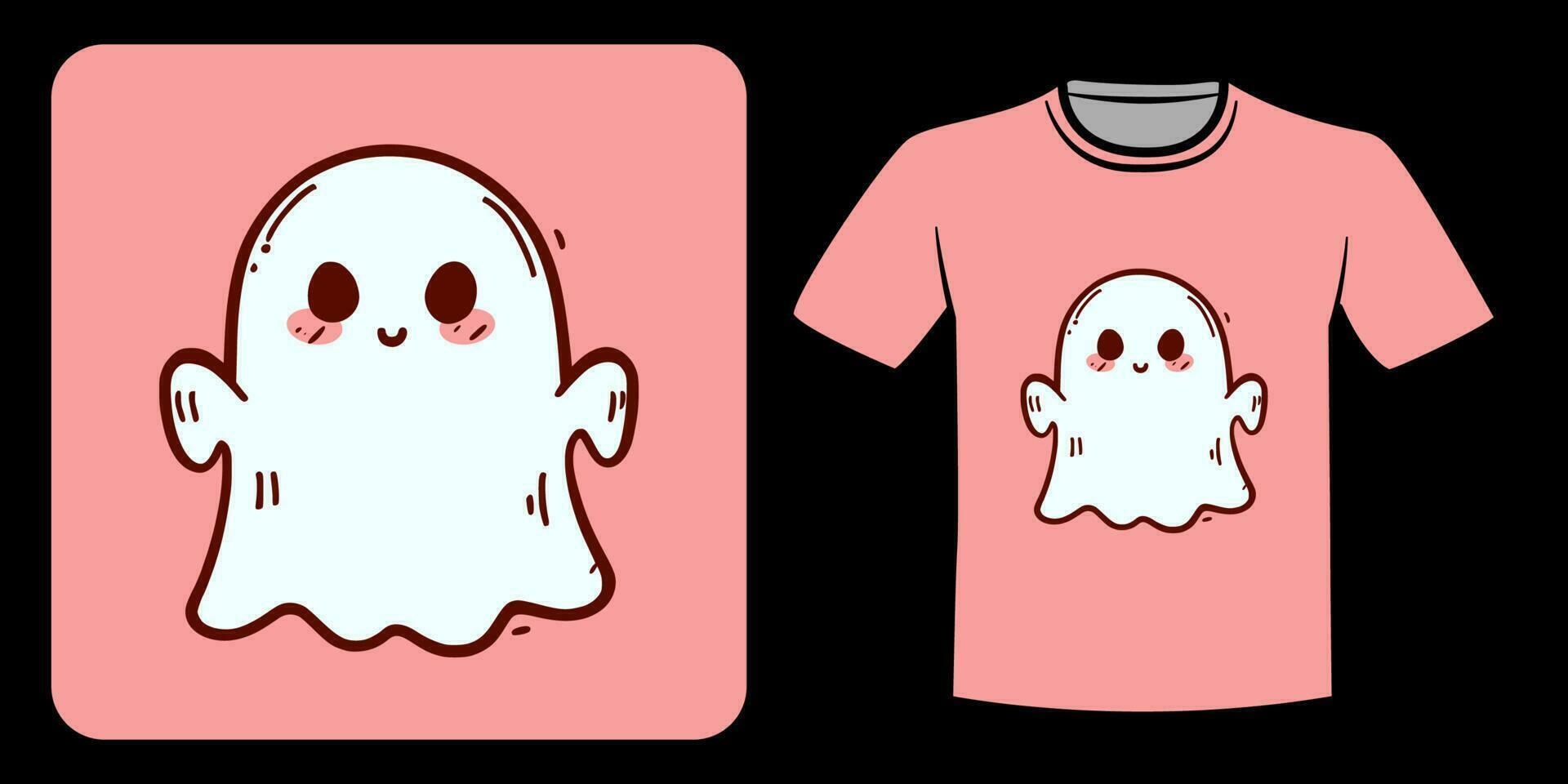 linda fantasma ilustración para camiseta diseño vector