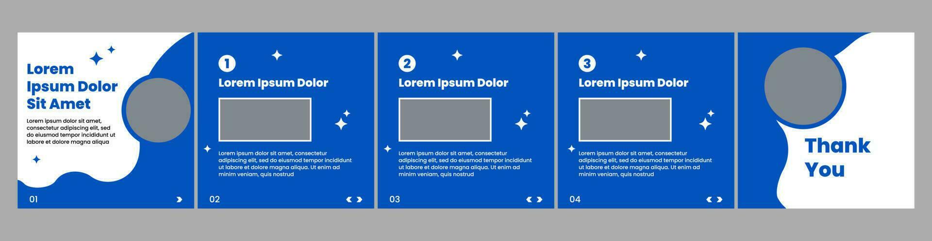 carousel or microblog template layout for social media posts. social media template with blue theme vector