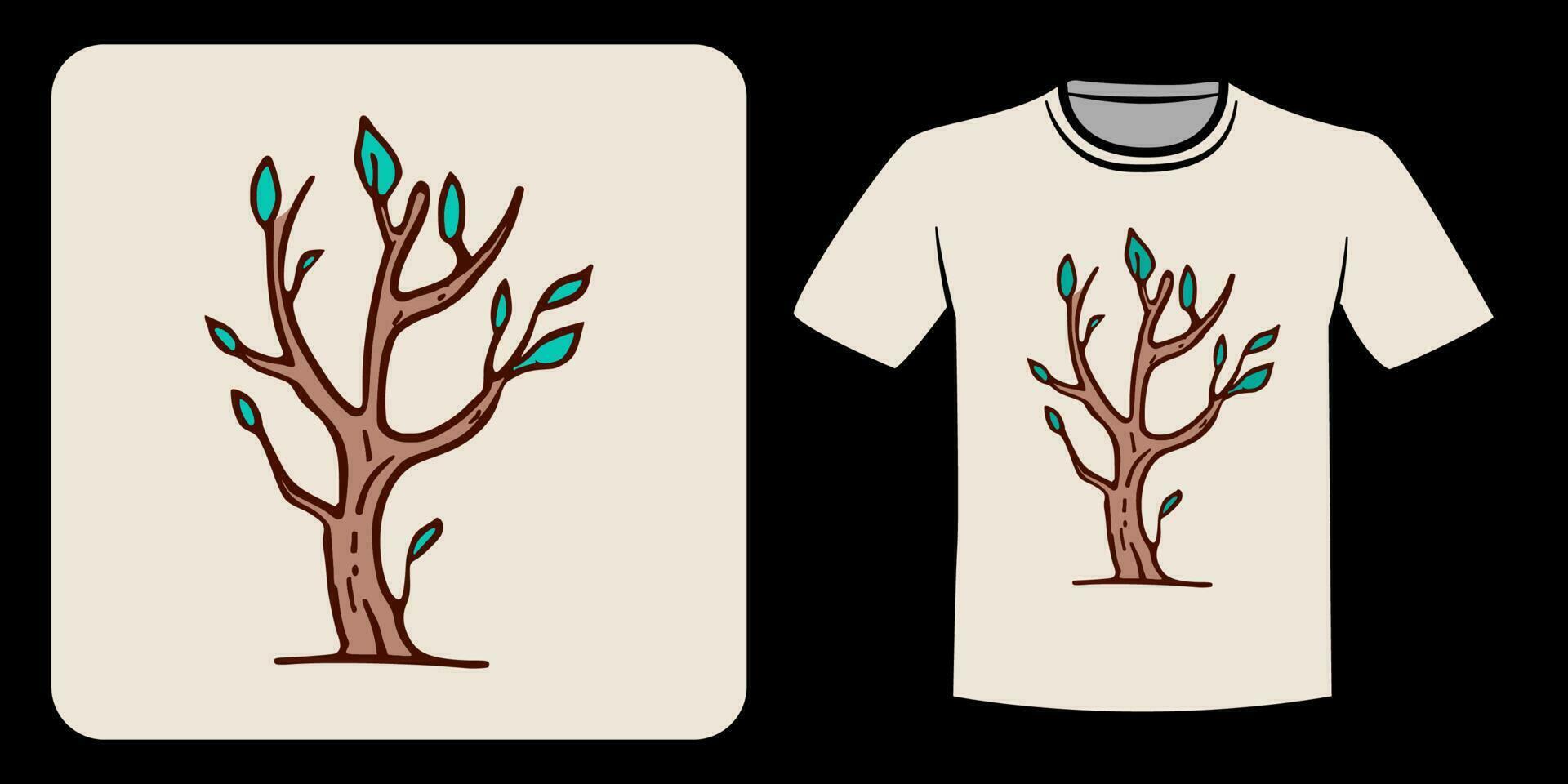 árbol brote ilustración para camiseta diseño vector