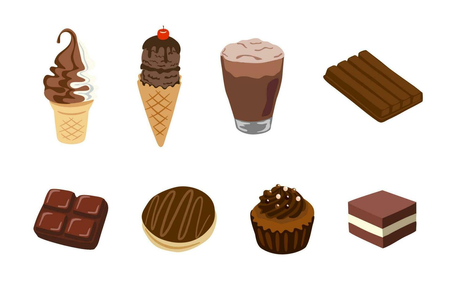bundled candy and drink chocolate vector