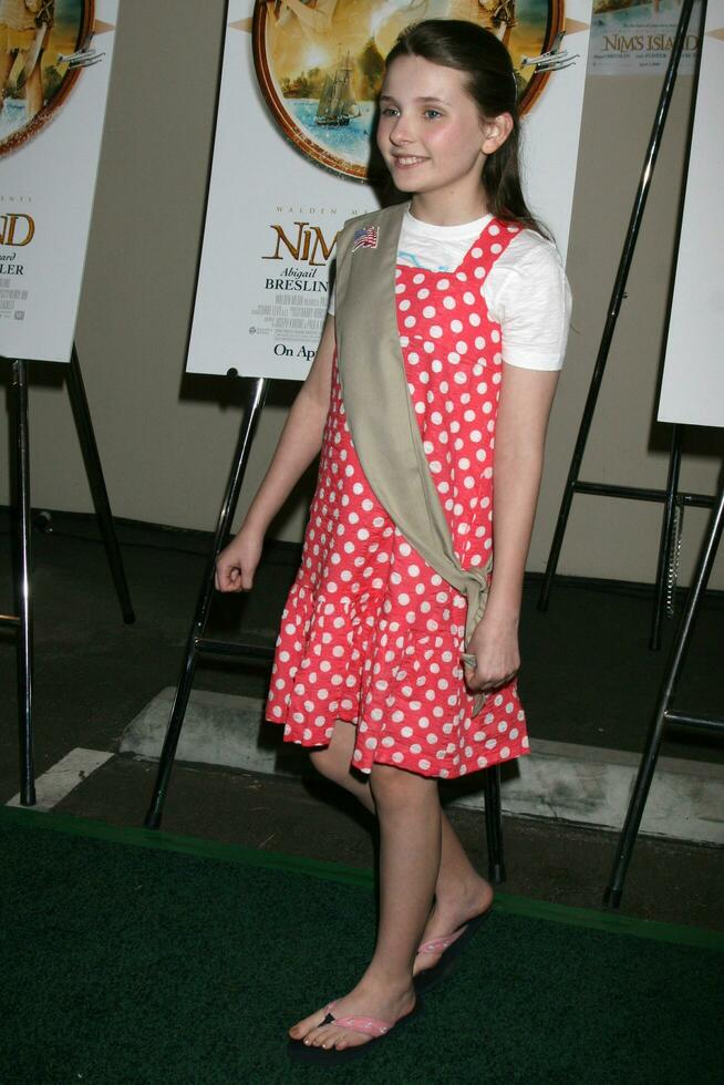 Abigail Breslin arrives to the inducted into the Girl Scouts of the USAZanuck Theater20th Century Fox LotCentury City CA  March 26 20082008 photo