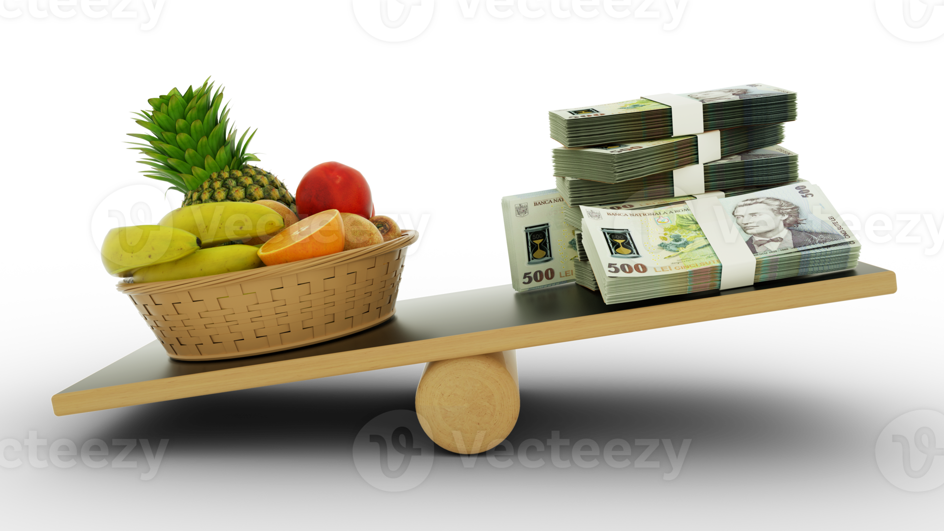 Inflation in Romanian, Weighing Romanian currency against foodstuffs