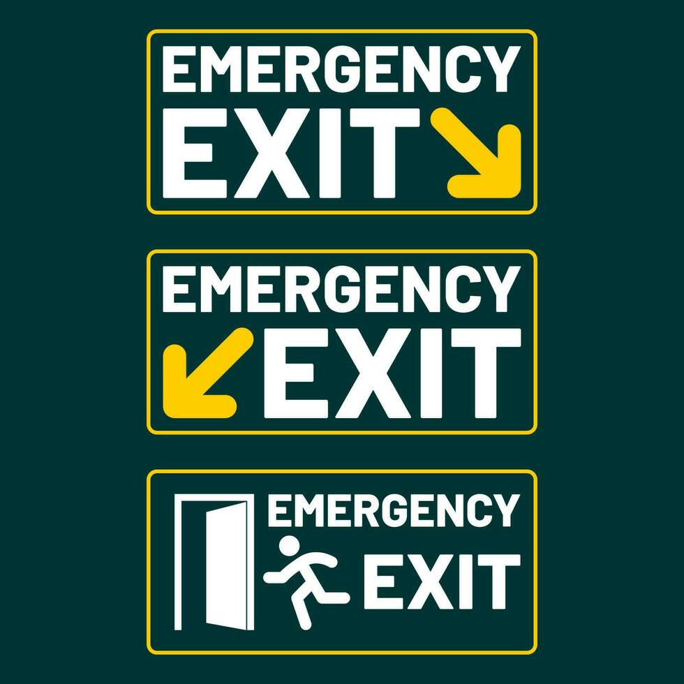 EMERGENCY EXIT SIGN vector