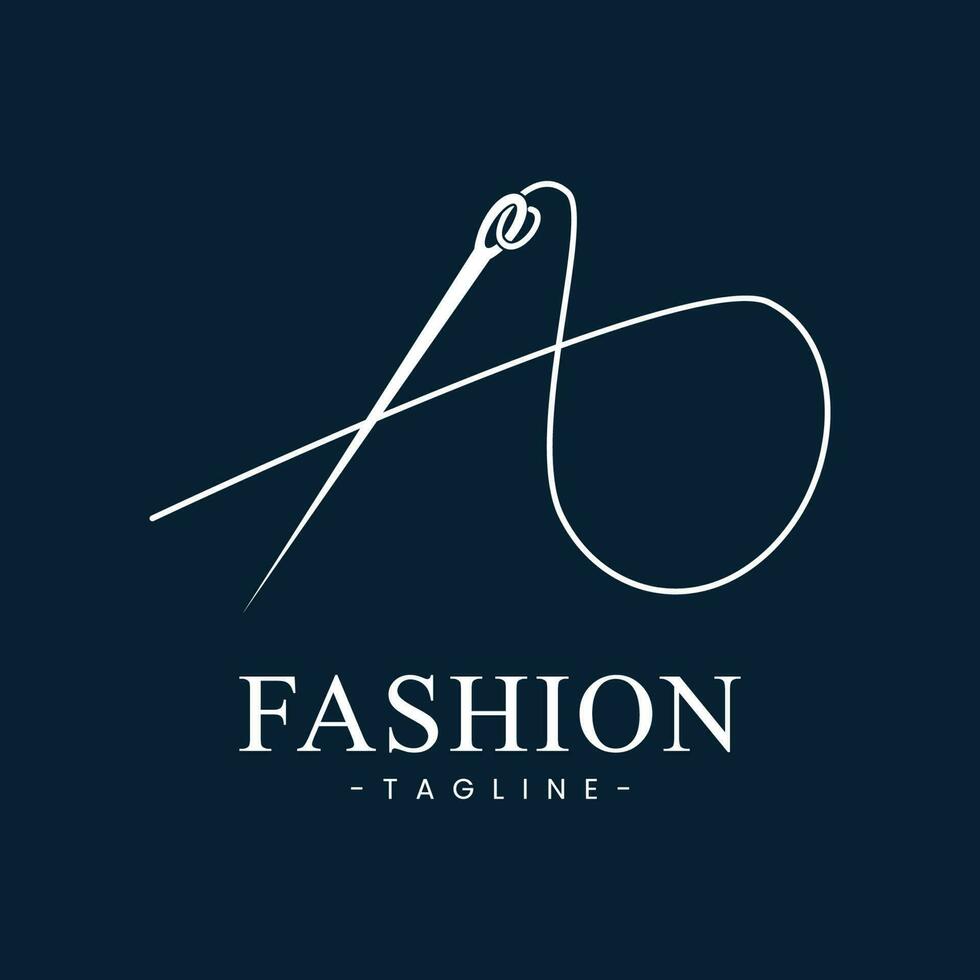 a fashion and needle works logo vector