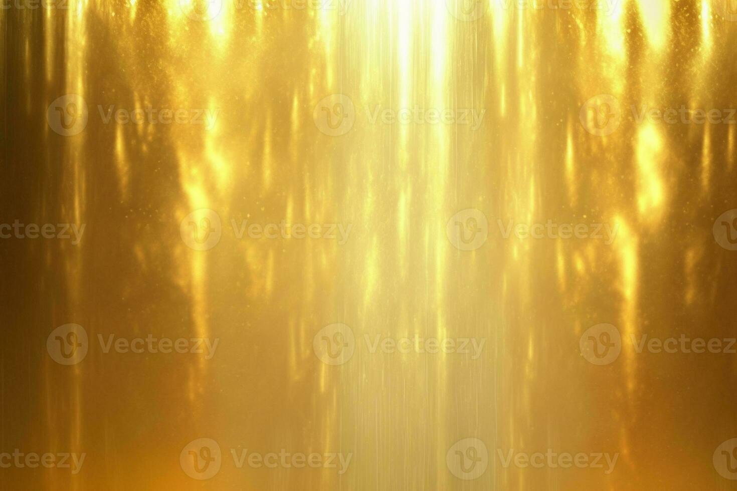Light shining down on gold foil metal wal, abstract background AI Generated photo
