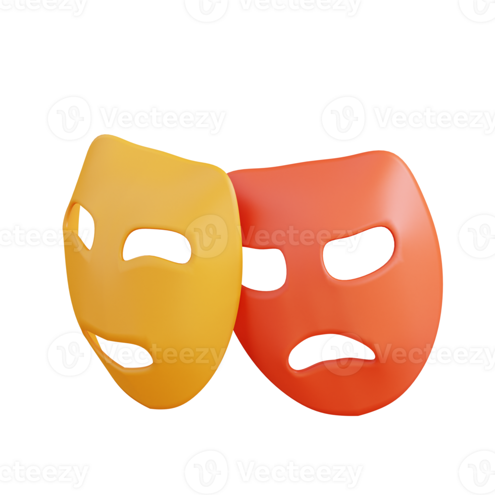 3d illustration actor's mask png