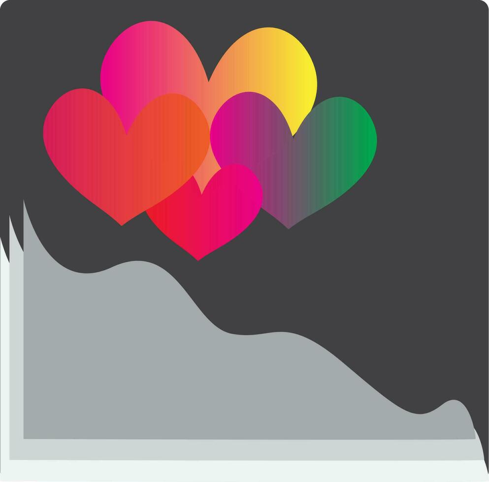 Background black and heart's colorful.Fordesign banner colorful,etc. vector