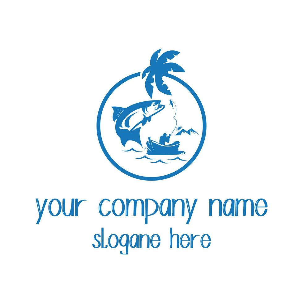 Fishrman logo design. vector