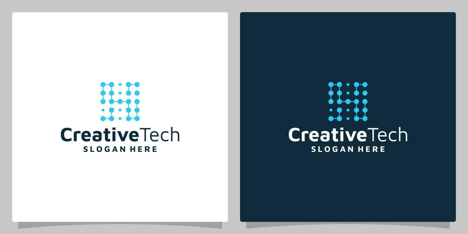 Inspiration logo initial letter H abstract with tech style and gradient color. icons for business, internet and technology. vector