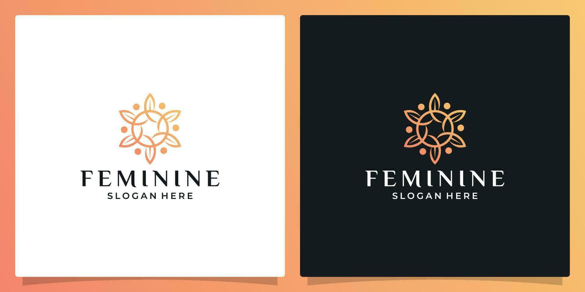 Elegant flower logo design abstract. Can be used for beauty salons, decorations, boutiques, spas, yoga, cosmetic and skin care products. premium vector