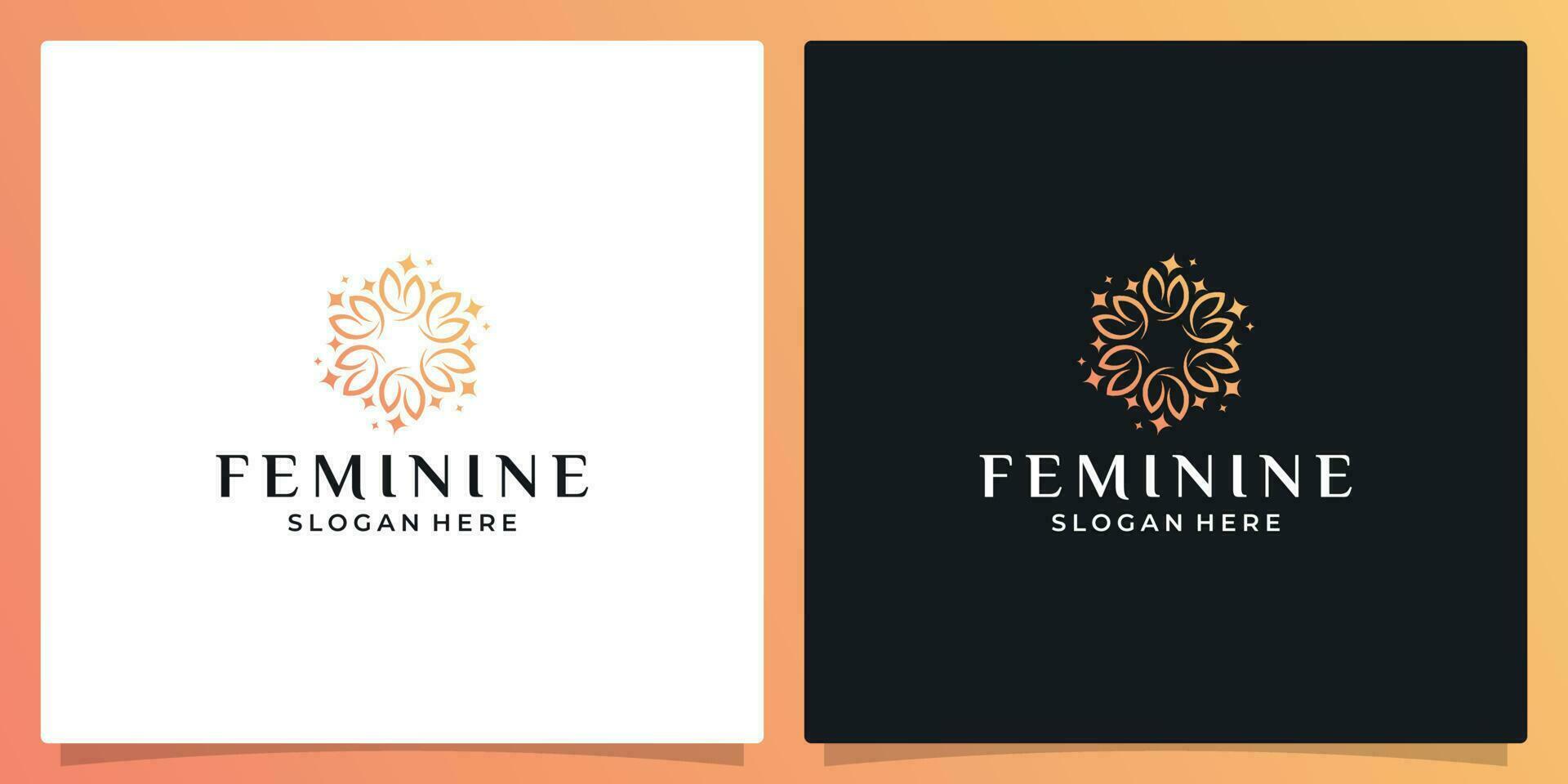Elegant flower logo design abstract. Can be used for beauty salons, decorations, boutiques, spas, yoga, cosmetic and skin care products. premium vector