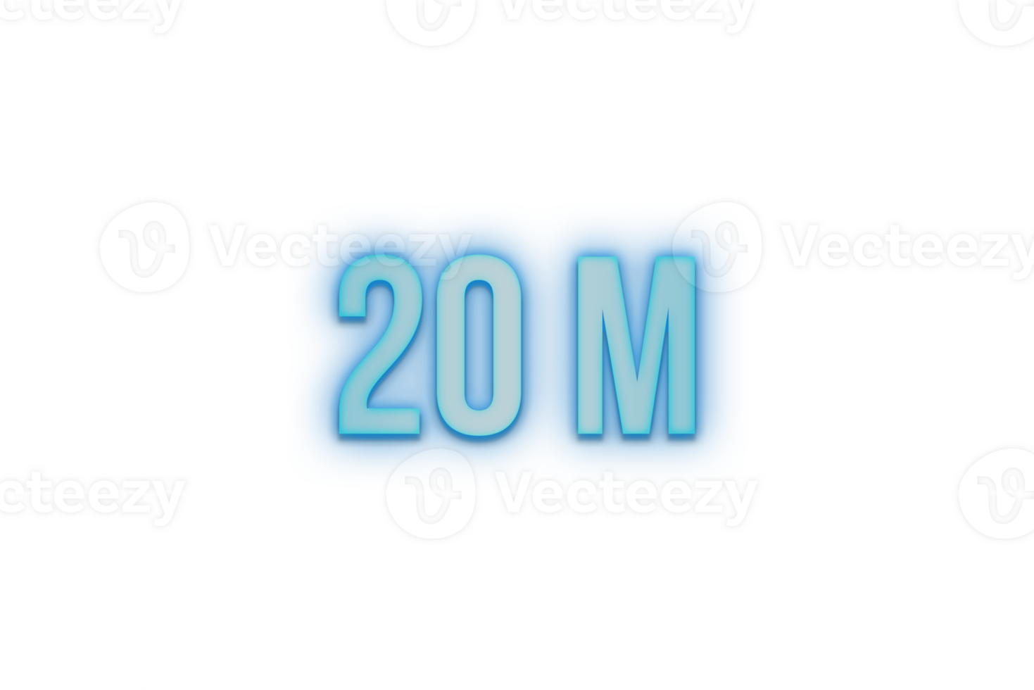 20 million subscribers celebration greeting Number with bannerneon design png