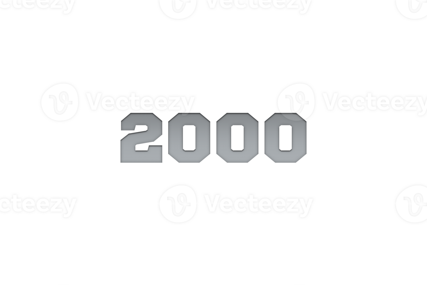 2000 subscribers celebration greeting Number with metal engriving design png