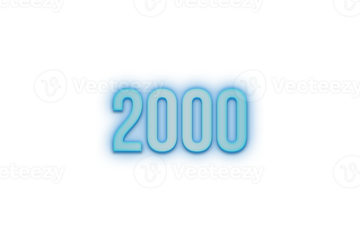 2000 subscribers celebration greeting Number with bannerneon design png