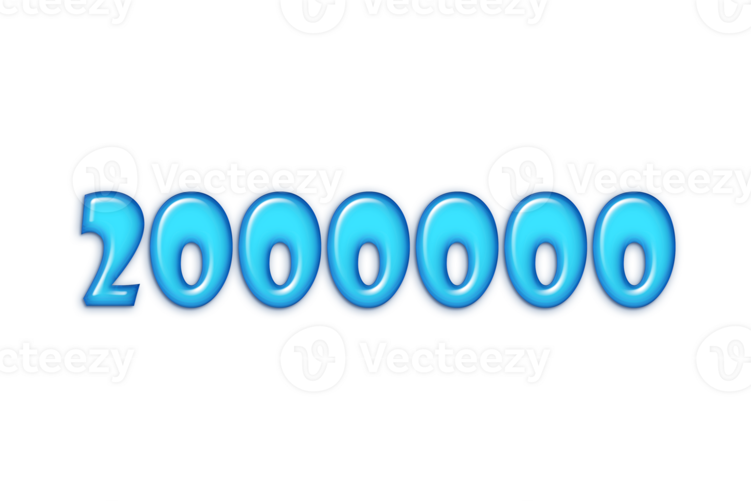 2000000 subscribers celebration greeting Number with blue glossi design png