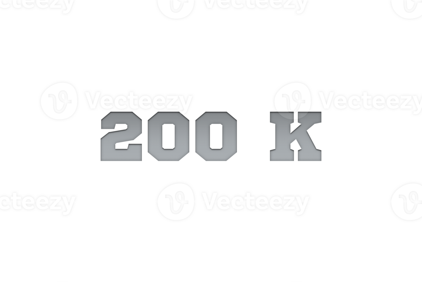 200 k subscribers celebration greeting Number with metal engriving design png