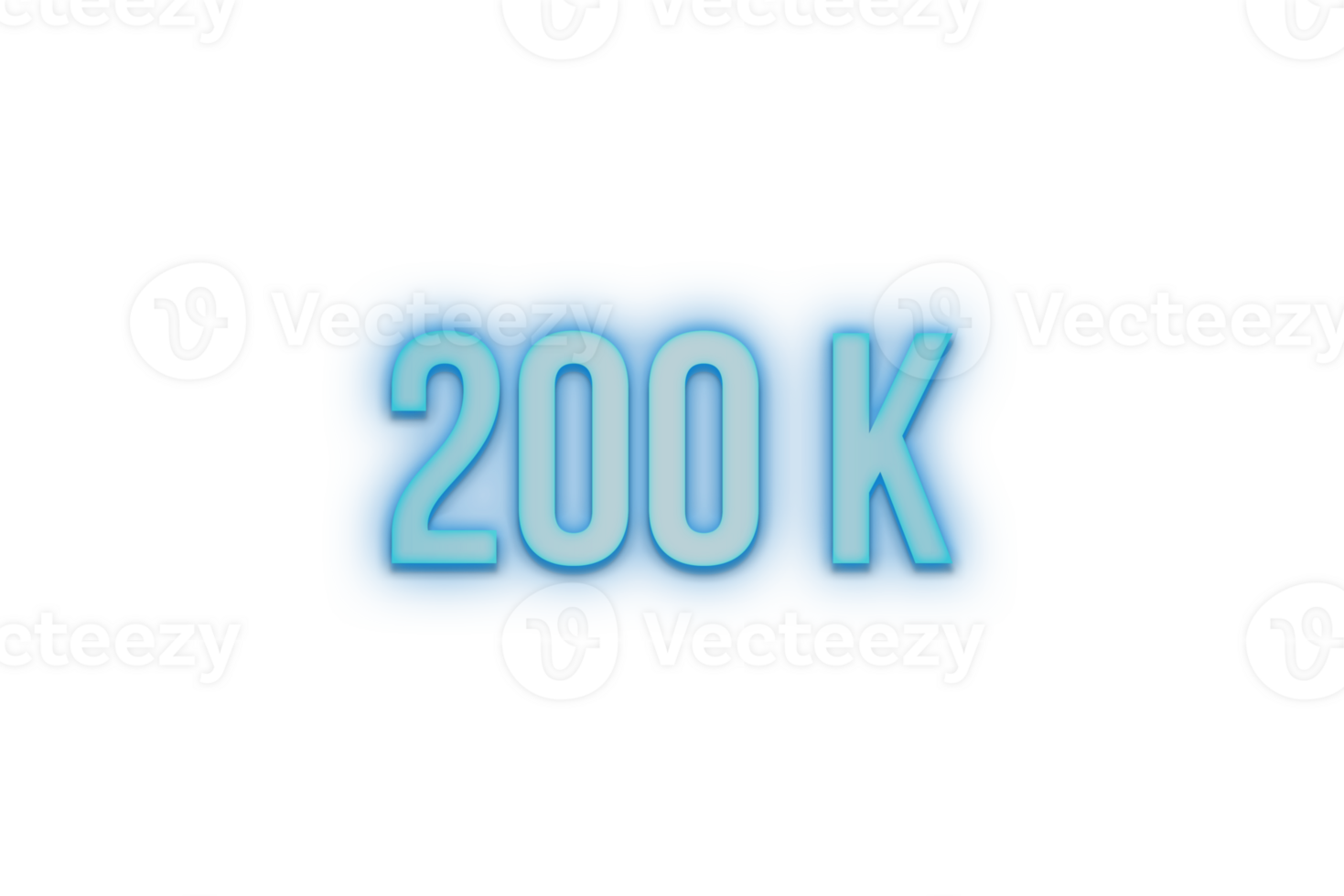 200 k subscribers celebration greeting Number with bannerneon design png