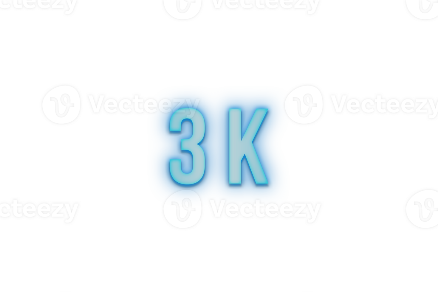 3 k subscribers celebration greeting Number with bannerneon design png