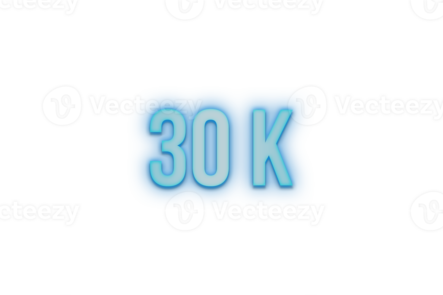 30 k subscribers celebration greeting Number with bannerneon design png