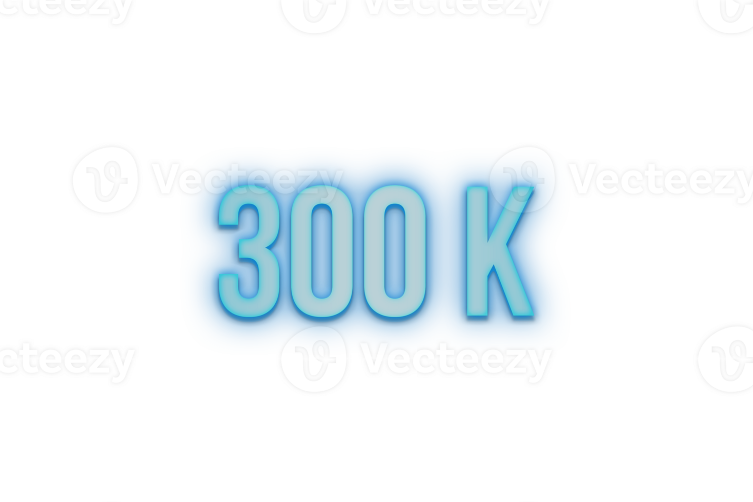 300 k subscribers celebration greeting Number with bannerneon design png