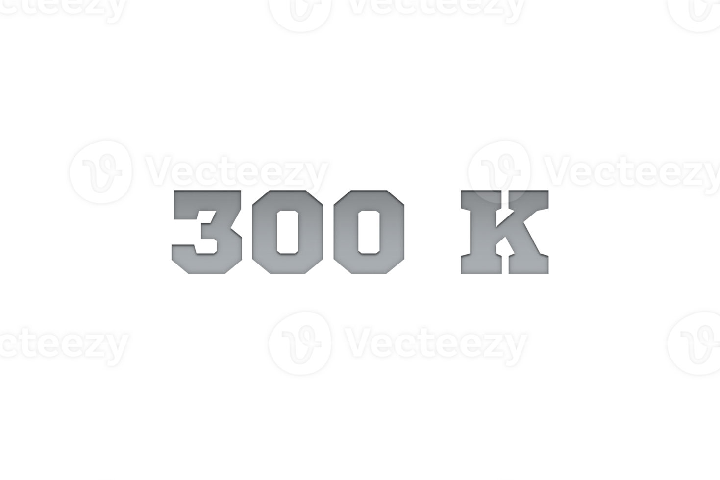 300 k subscribers celebration greeting Number with metal engriving design png