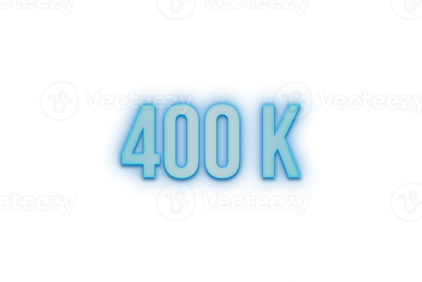 400 k subscribers celebration greeting Number with bannerneon design png