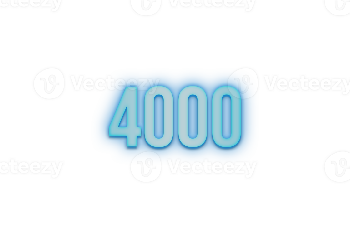 4000 subscribers celebration greeting Number with bannerneon design png