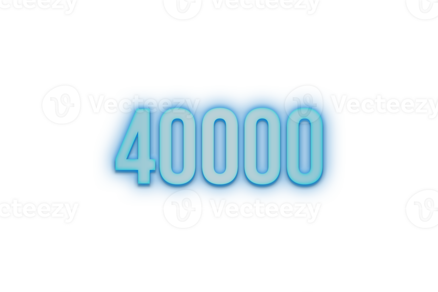40000 subscribers celebration greeting Number with bannerneon design png