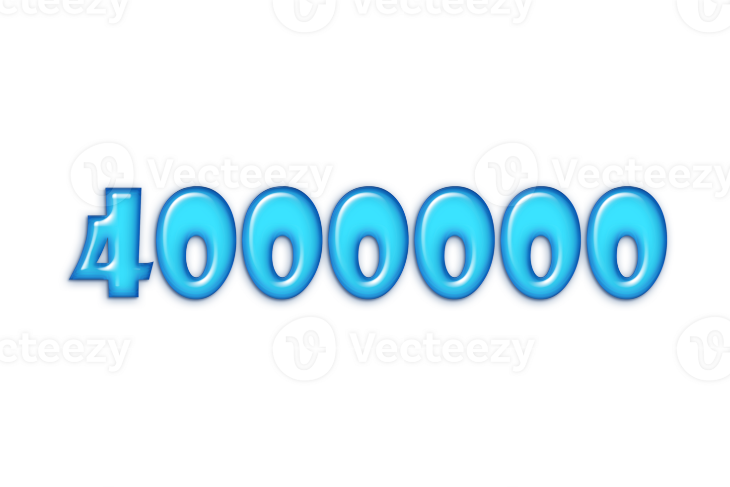 4000000 subscribers celebration greeting Number with blue glossi design png
