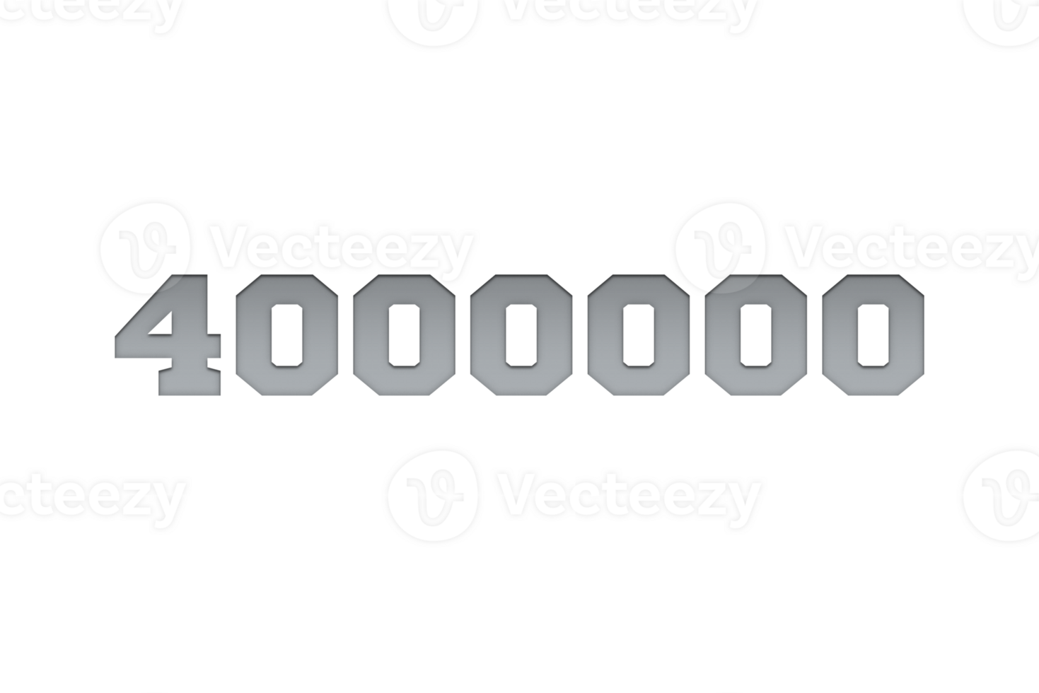4000000 subscribers celebration greeting Number with metal engriving design png