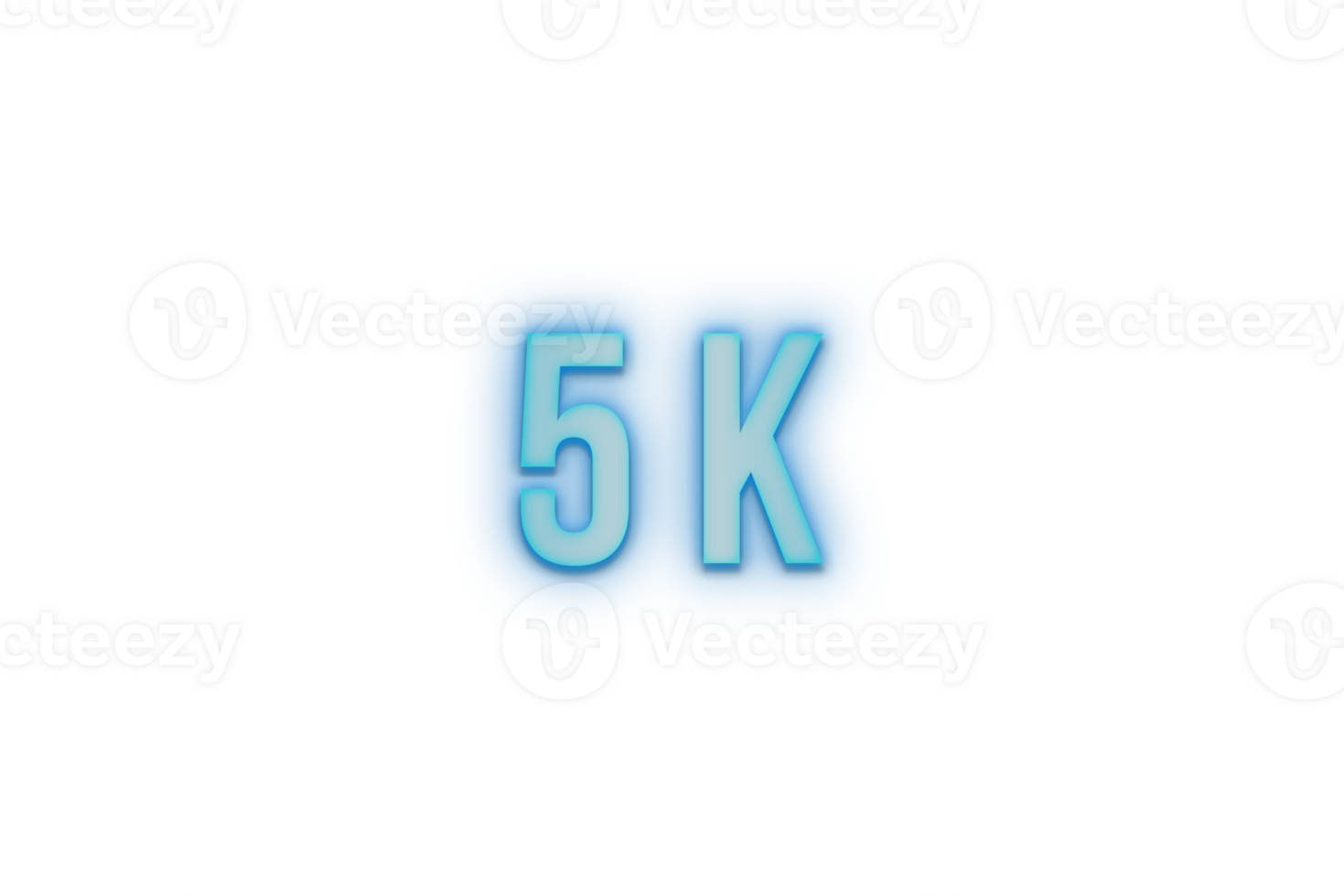 5 k subscribers celebration greeting Number with bannerneon design png