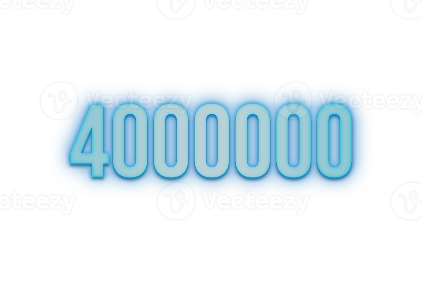 4000000 subscribers celebration greeting Number with bannerneon design png