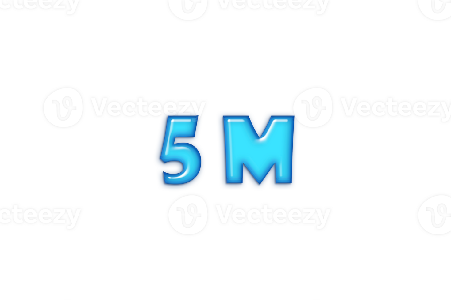 5 million subscribers celebration greeting Number with rustic blue glossi design png