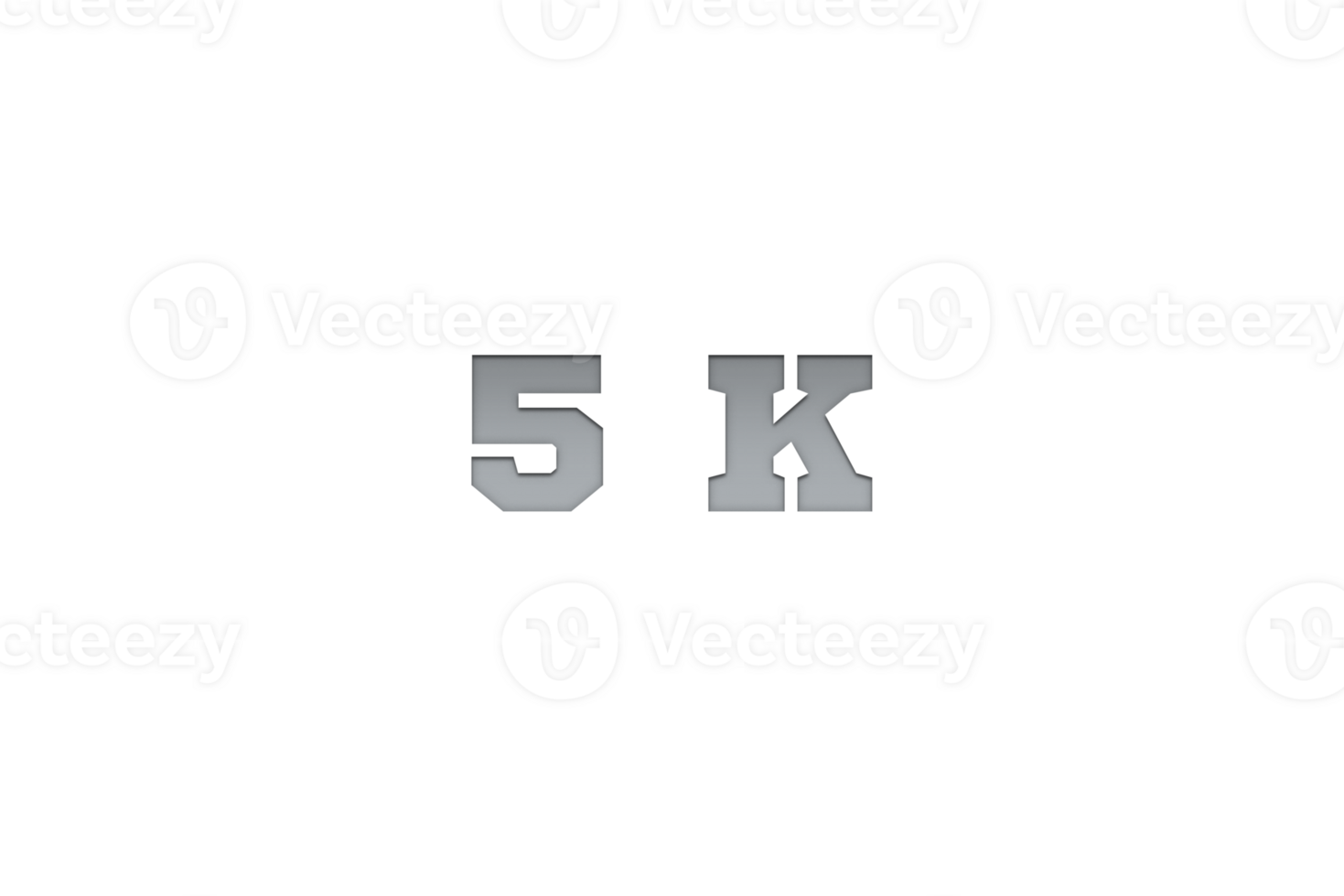 5 k subscribers celebration greeting Number with metal engriving  design png