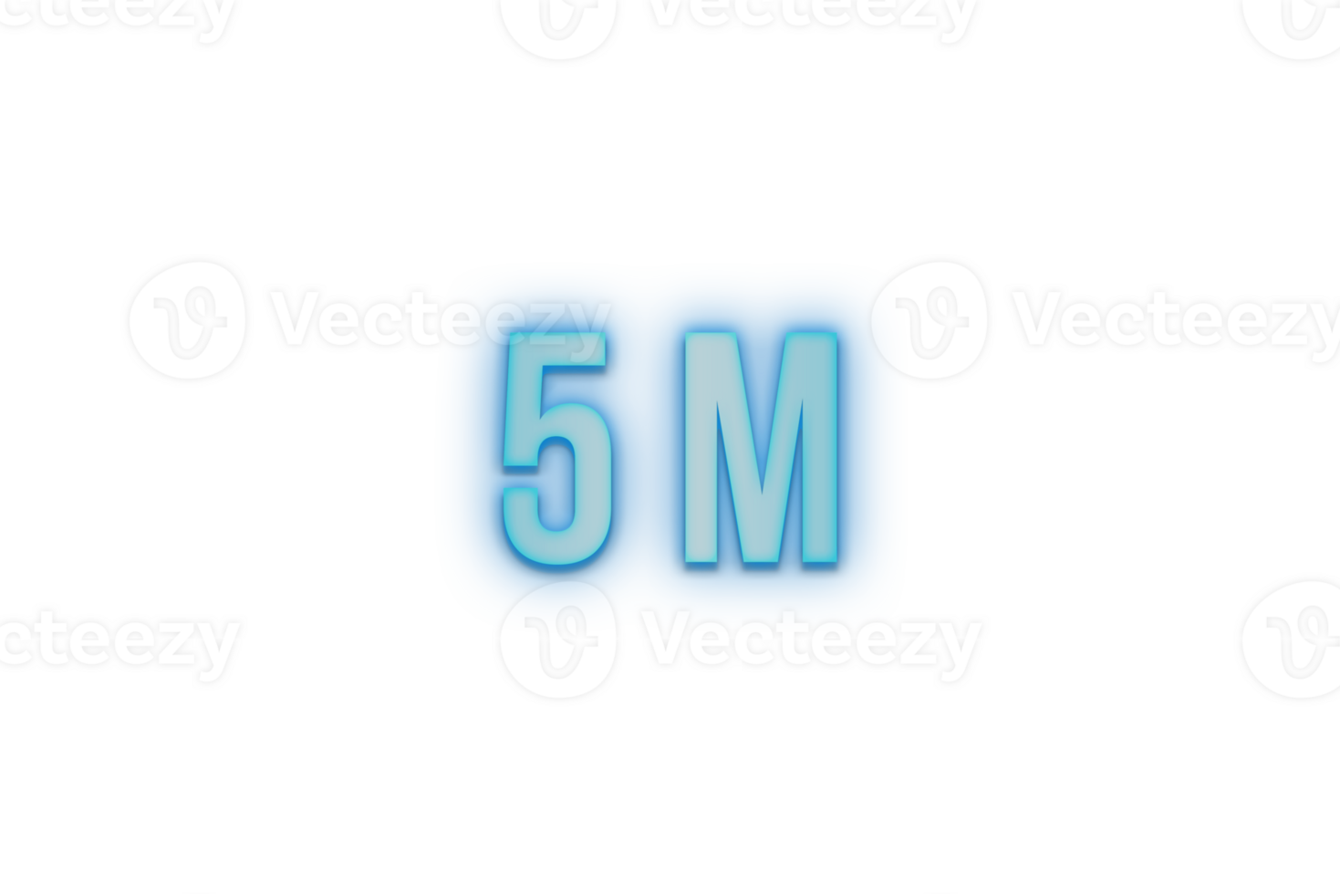 5 million subscribers celebration greeting Number with bannerneon design png