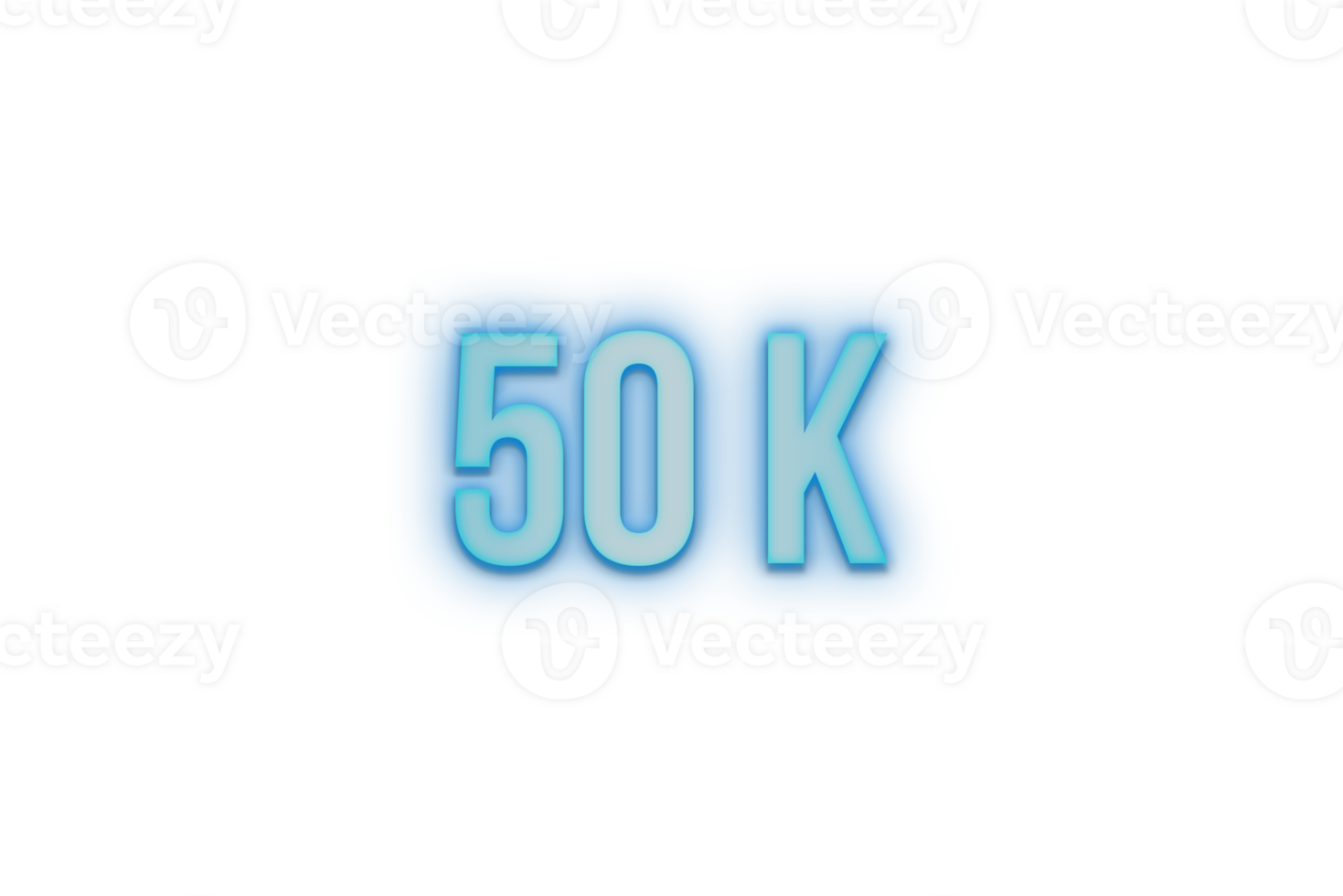 50 k subscribers celebration greeting Number with bannerneon design png