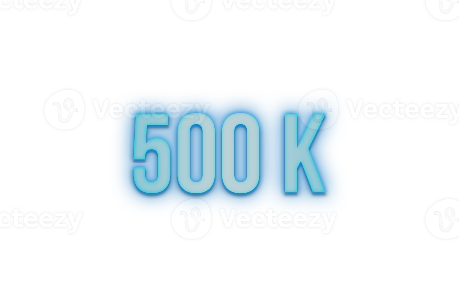 500 k  subscribers celebration greeting Number with bannerneon design png