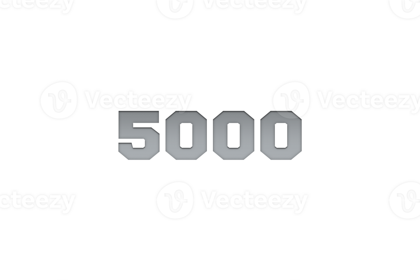5000 subscribers celebration greeting Number with metal engriving design png