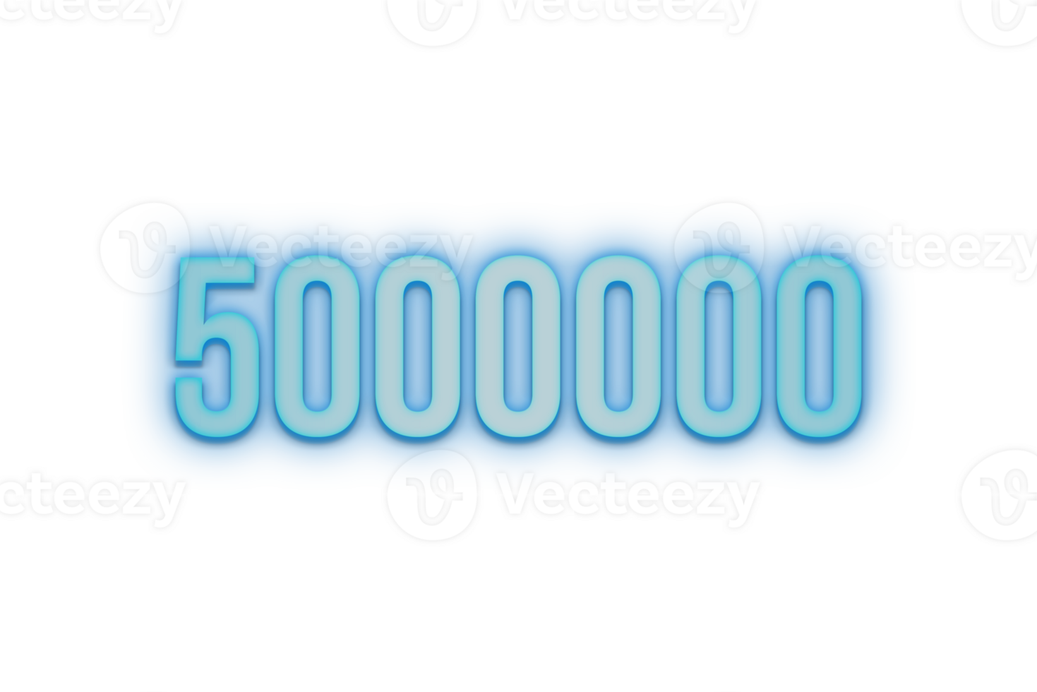 5000000 subscribers celebration greeting Number with bannerneon design png