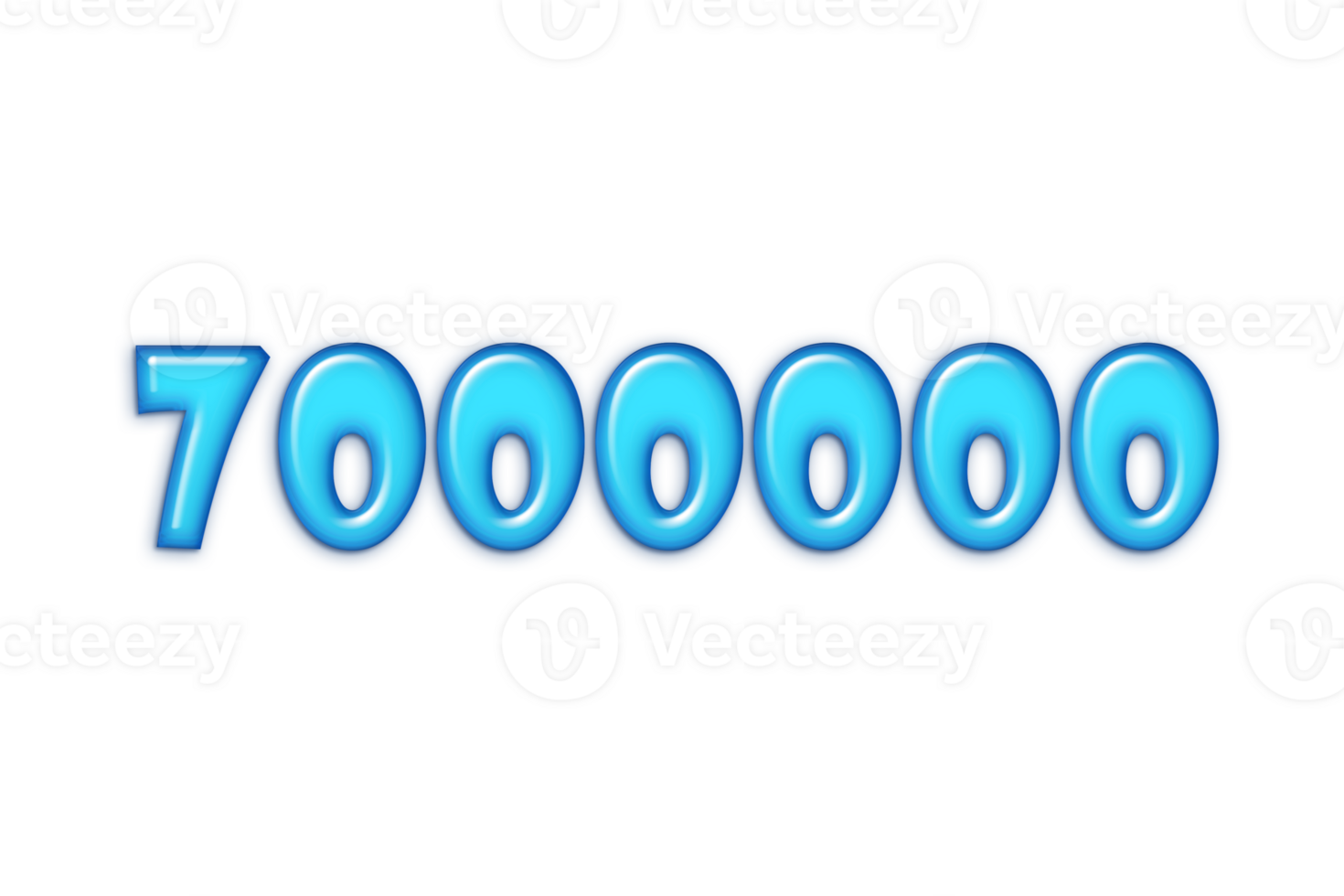 7000000 subscribers celebration greeting Number with blue glossi design png