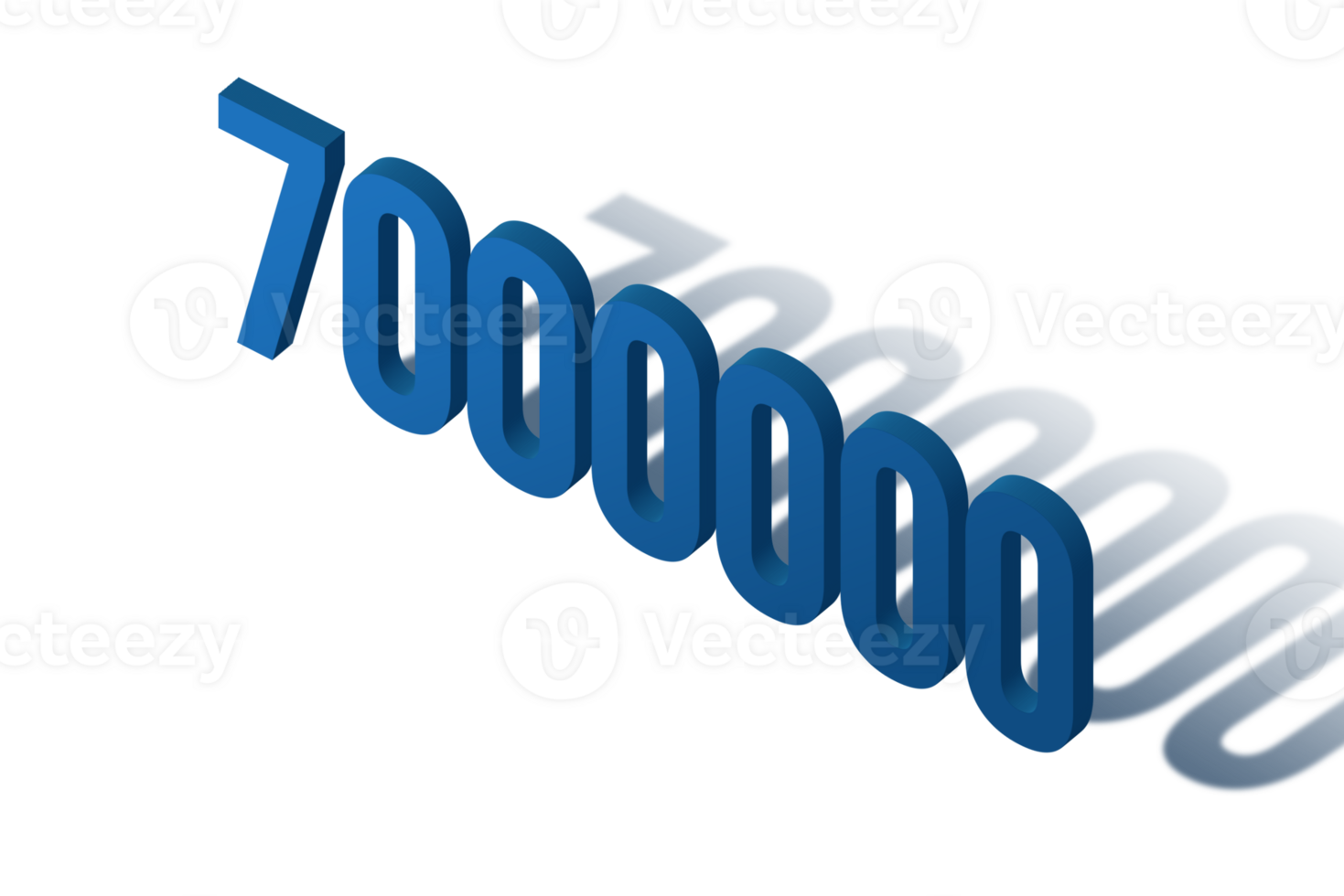 7000000 subscribers celebration greeting Number with isomatroc design png